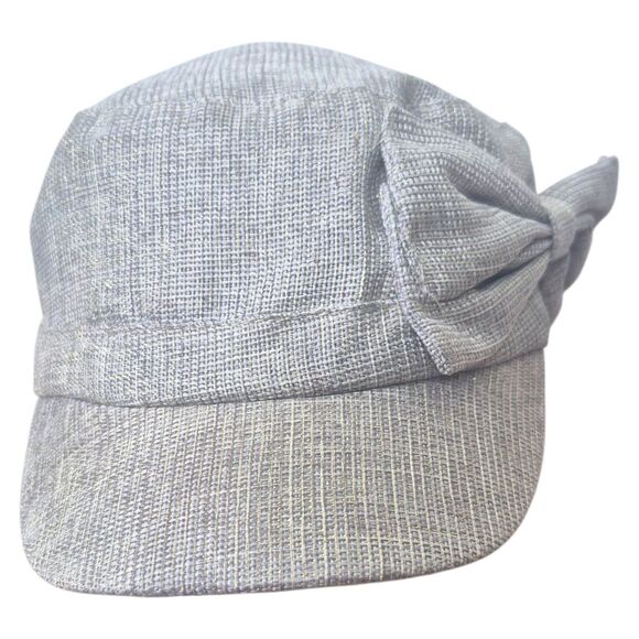 Y2K Newsboy Hat with Bow Classic Design Vintage Chic Coquette Cabbie Gray OS - Picture 2 of 6